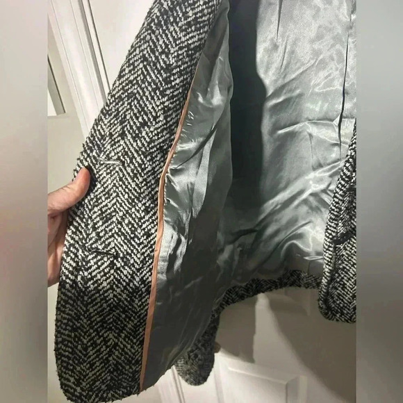 J. Crew Black White Tweed Herringbone Blazer Fully Lined Size 6 - Picture 7 of 9